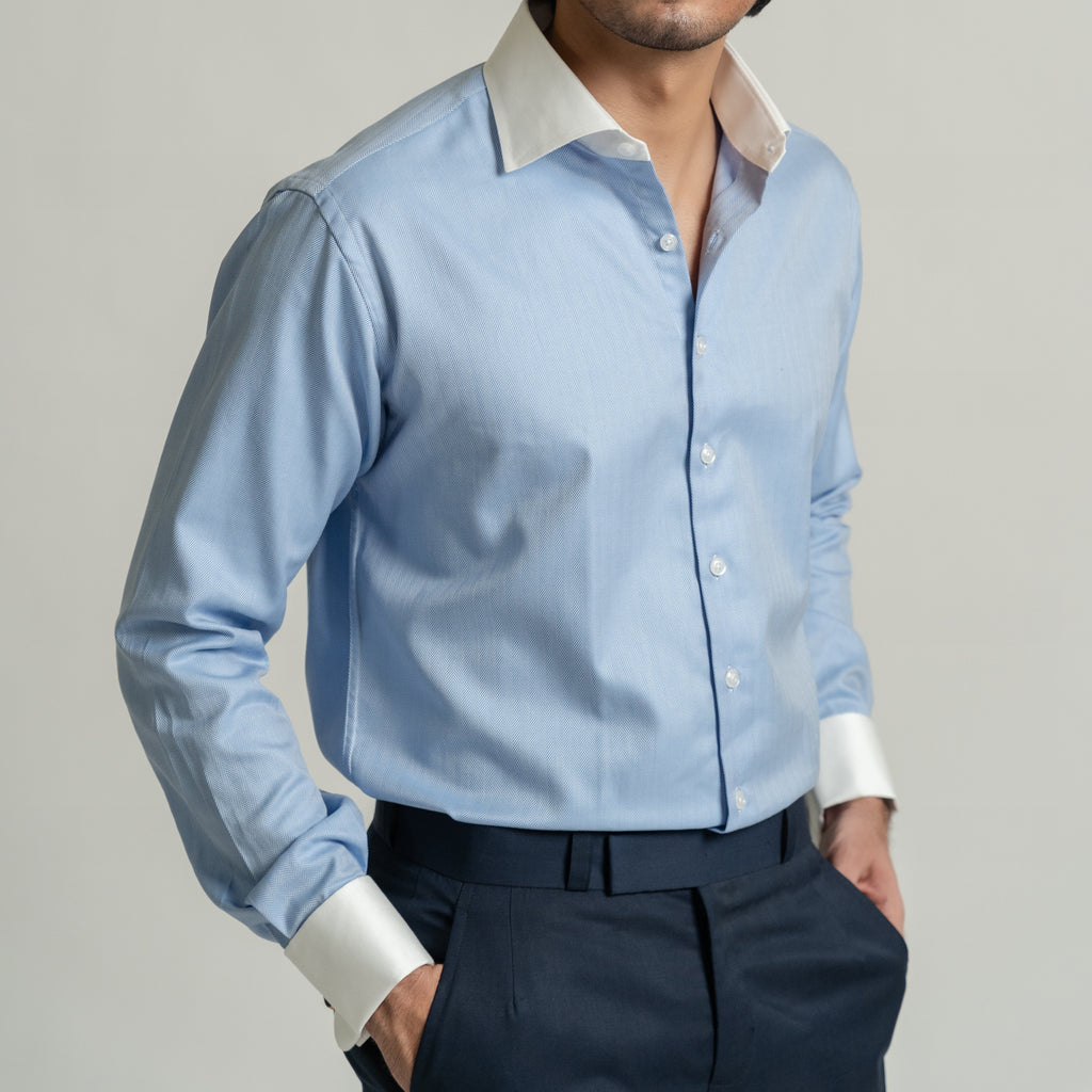 Contrast Collar Shirts