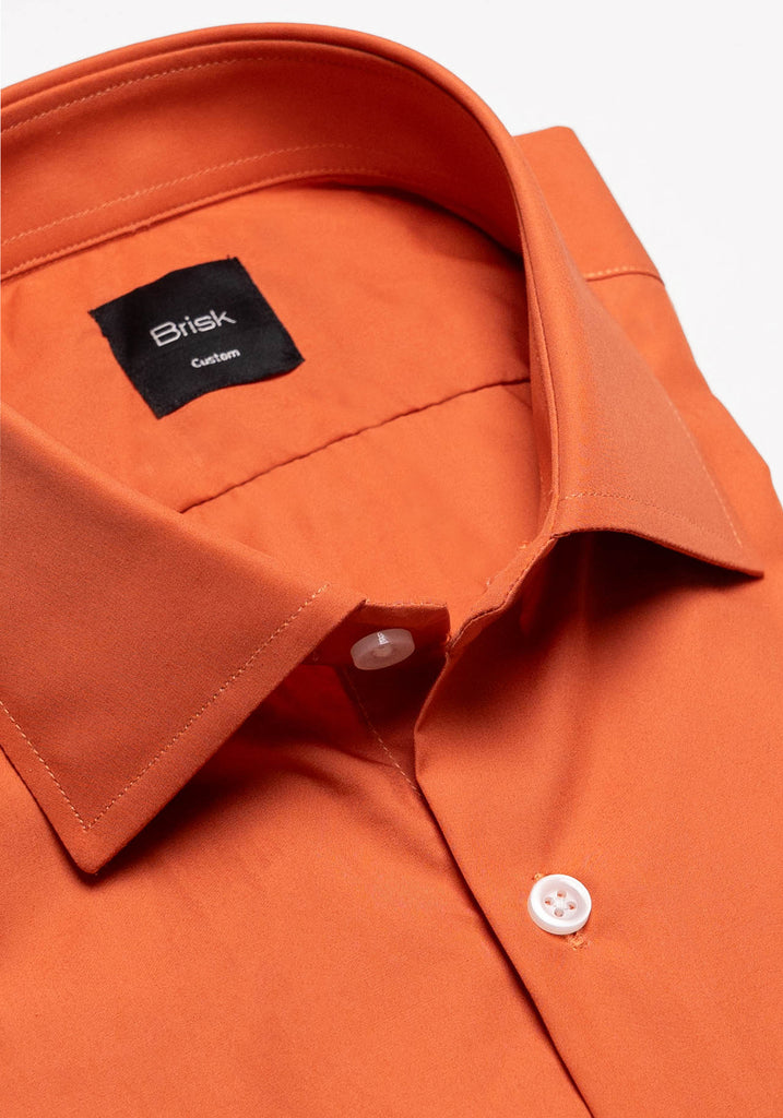 60's Super Fine Tangerine Poplin-Wrinkle Resistant Shirt-2