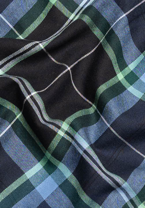 Black Blue Green Plaid Lightweight Flannel-2