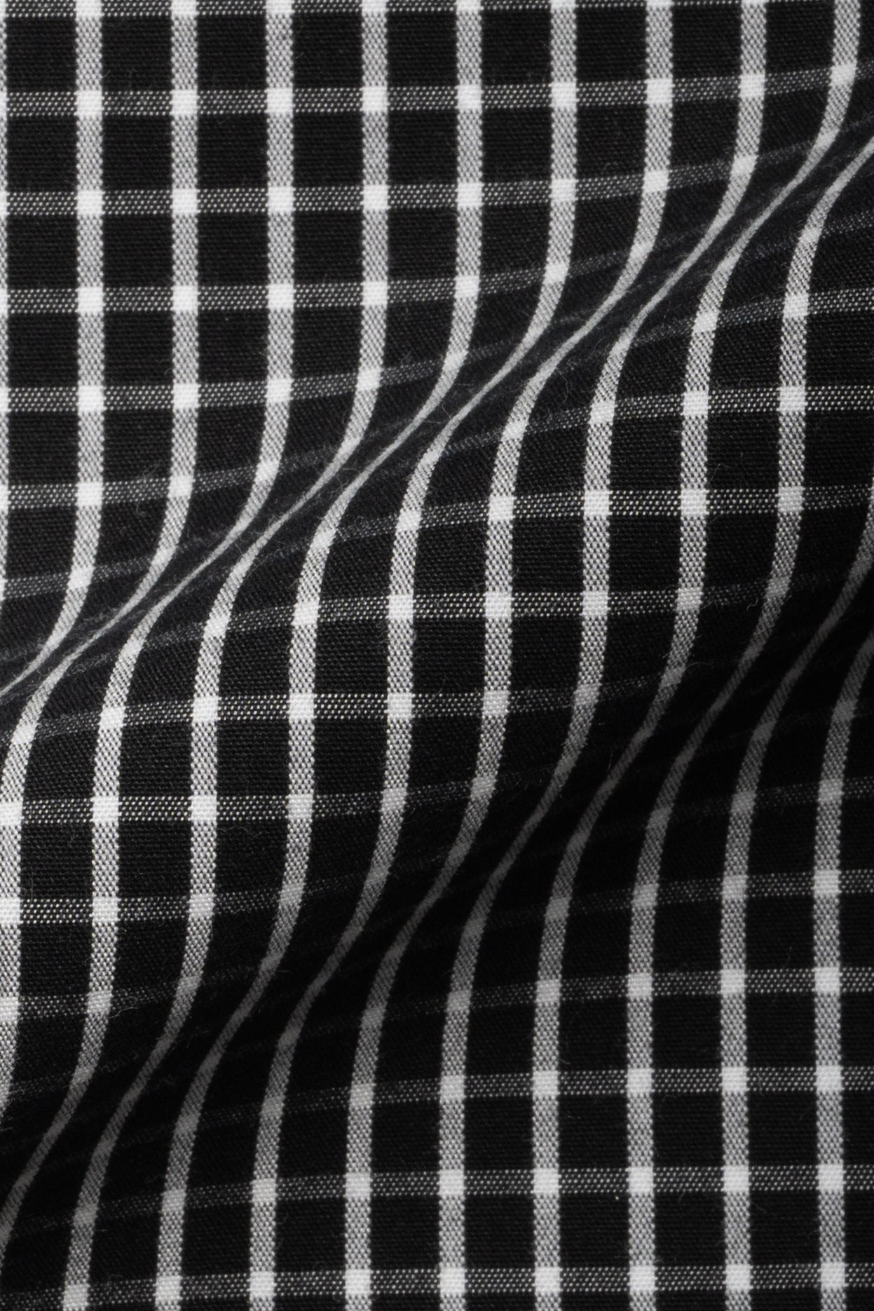Black Grid Peached Wrinkle Resistant