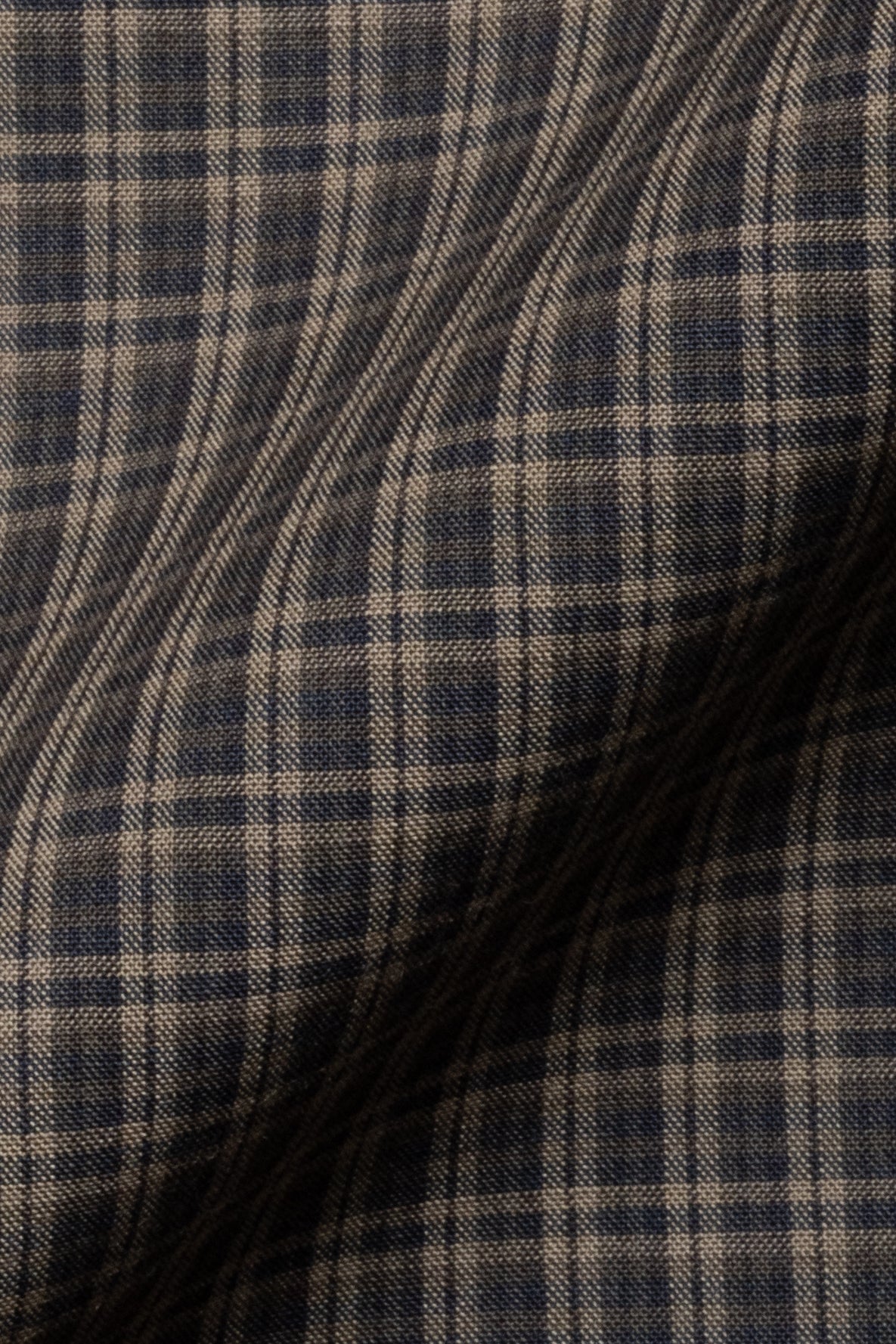 Brown Retro Check Wrinkle Resistant