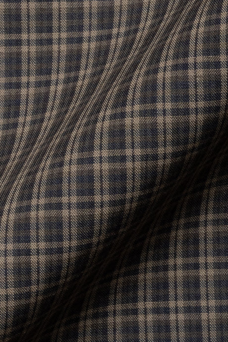 Brown Retro Check Wrinkle Resistant