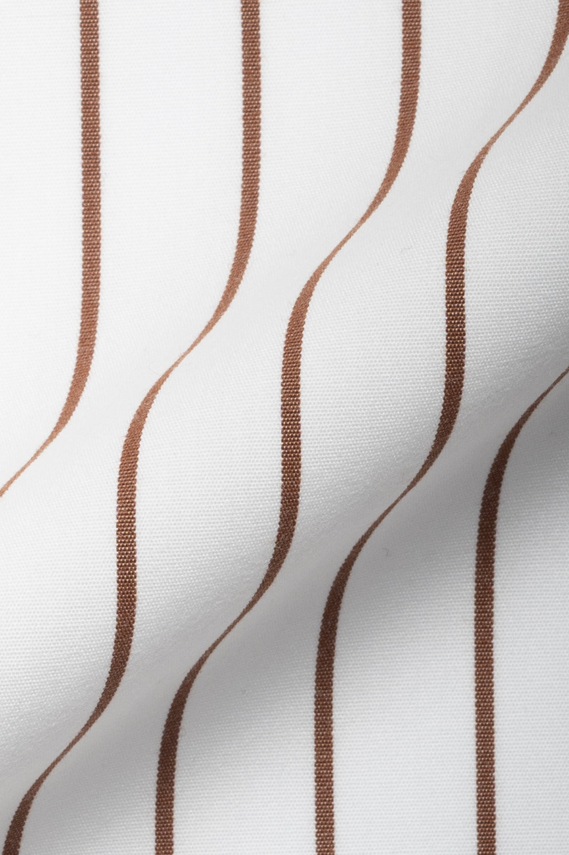 Brown and White Wide Striped Wrinkle-Resistant