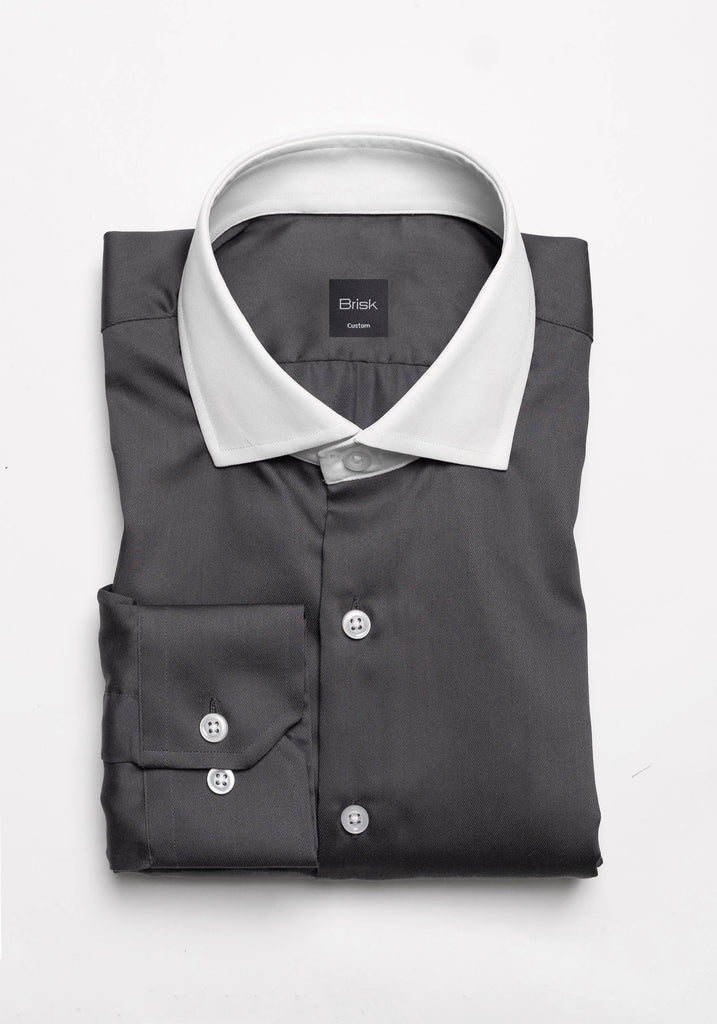 Charcoal Grey Non-Iron Gloss Twill Shirt