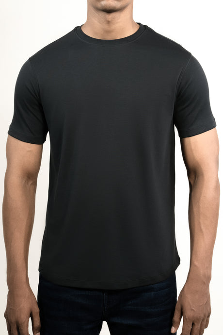 Charcoal Grey Pima Cotton Crew T-Shirt