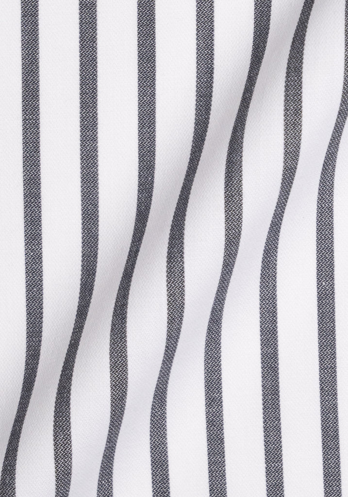 Charcoal Wide Stripes Pima Cotton - Wrinkle Resistant