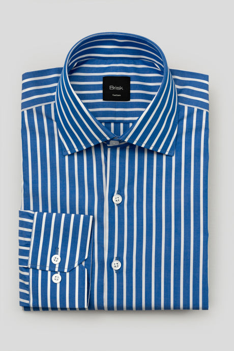 Classic Blue Wide Striped Shirt