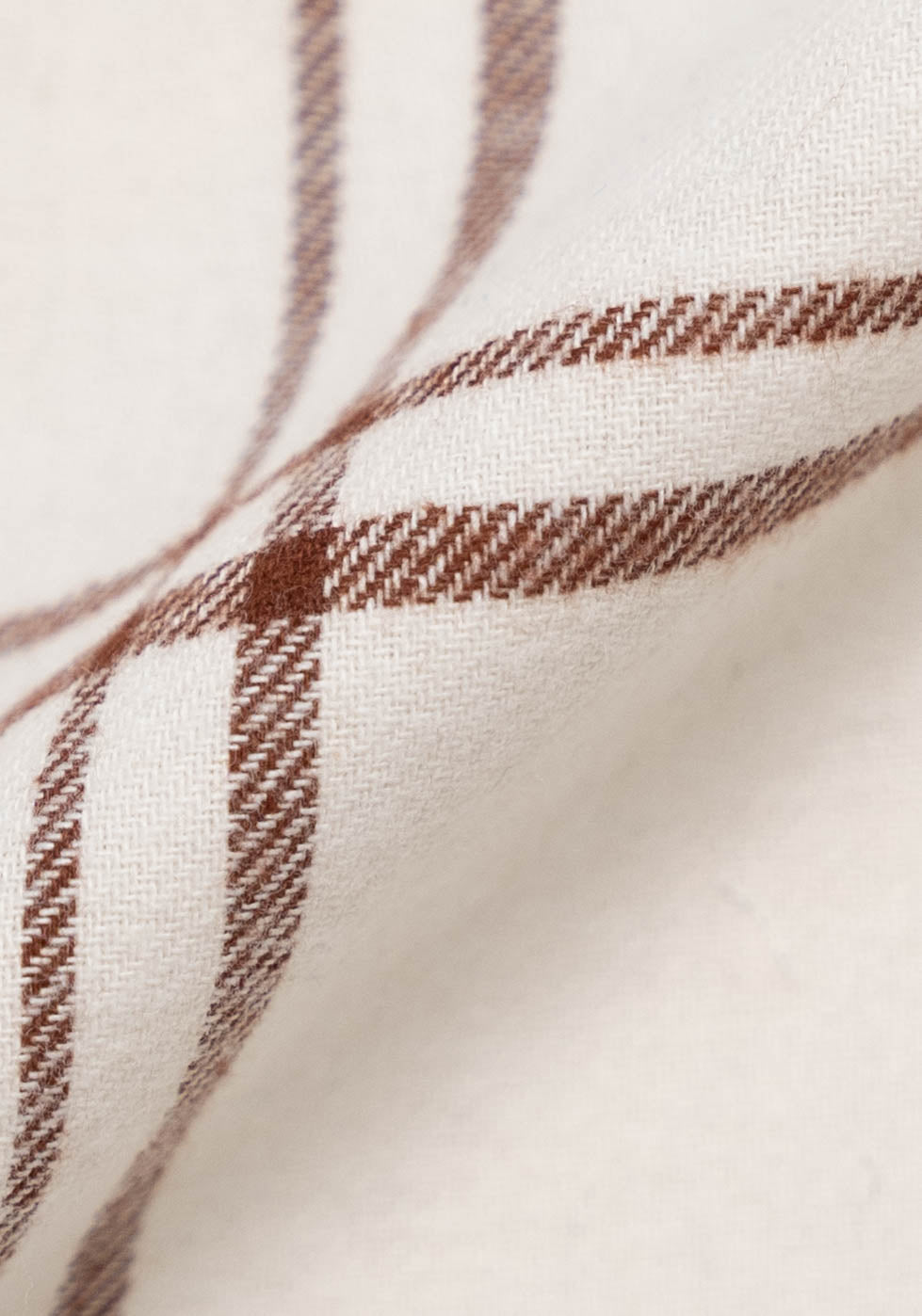 Cream Brown Tartan Plaid Brushed Flannel