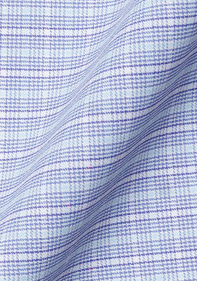 Crisp Blue Grid Traveller Performance Stretch