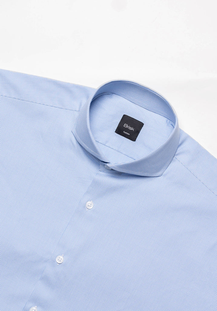 Crisp Blue Micro--Houndstooth-Shirt