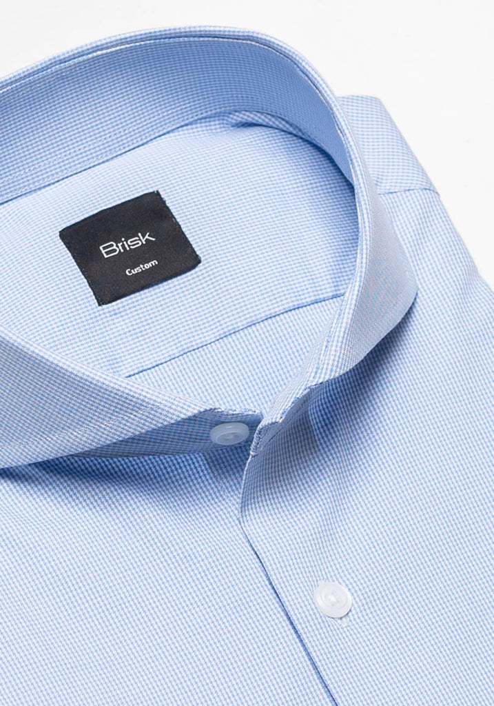 Crisp Blue Micro Houndstooth--Shirt