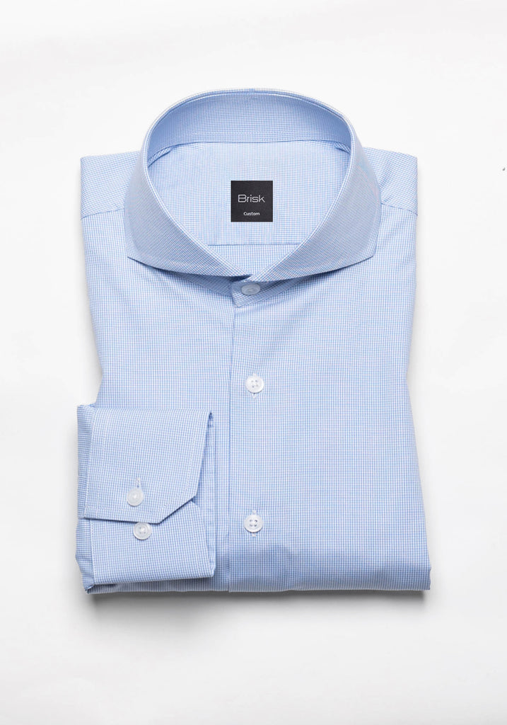 Crisp Blue Micro Houndstooth Shirt