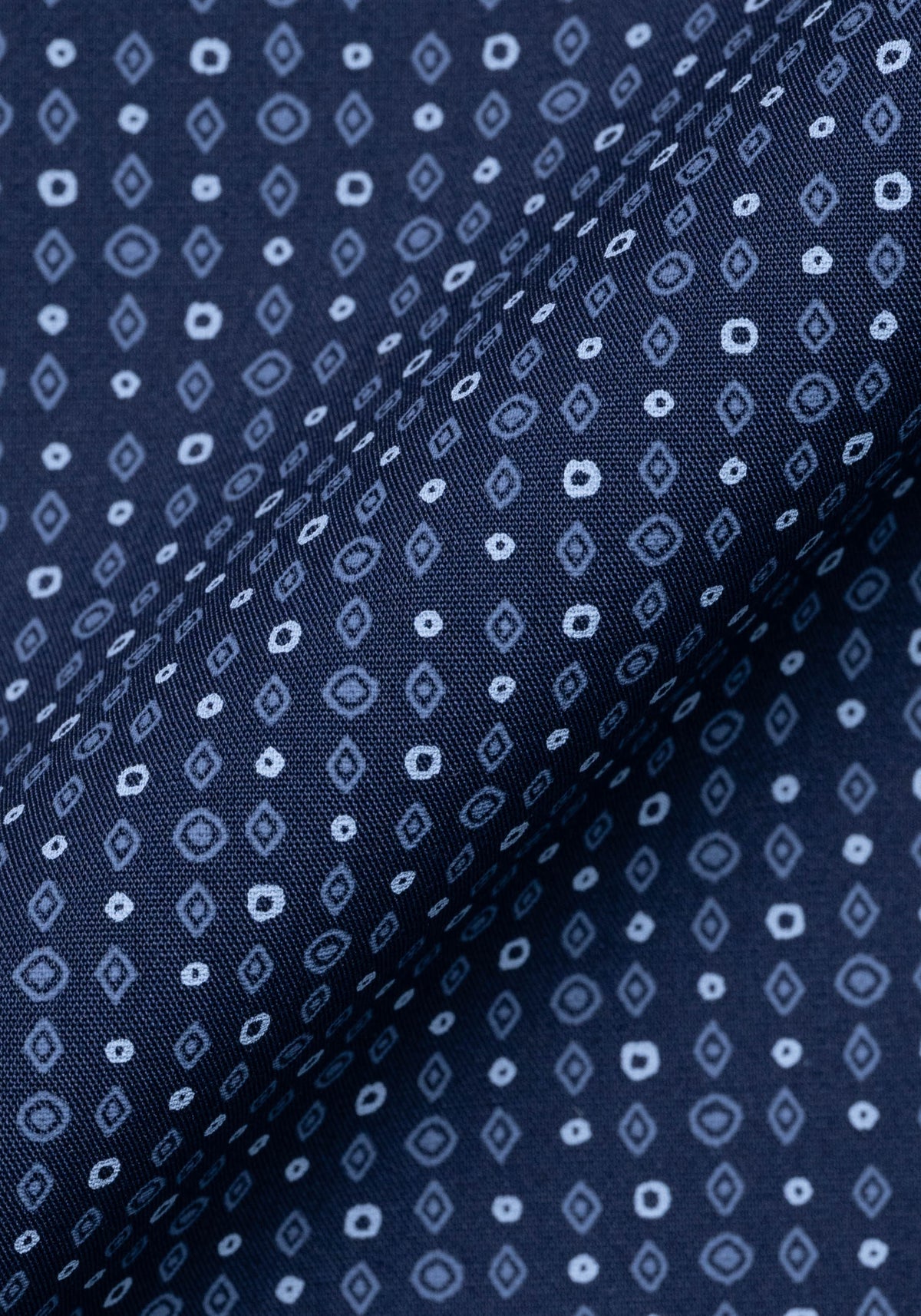 Navy Blue Print-Easy Care