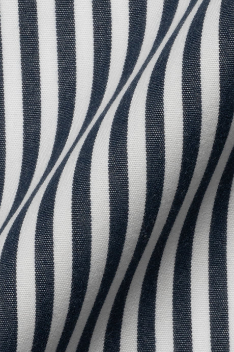 Dark Navy Striped Wrinkle-Resistant