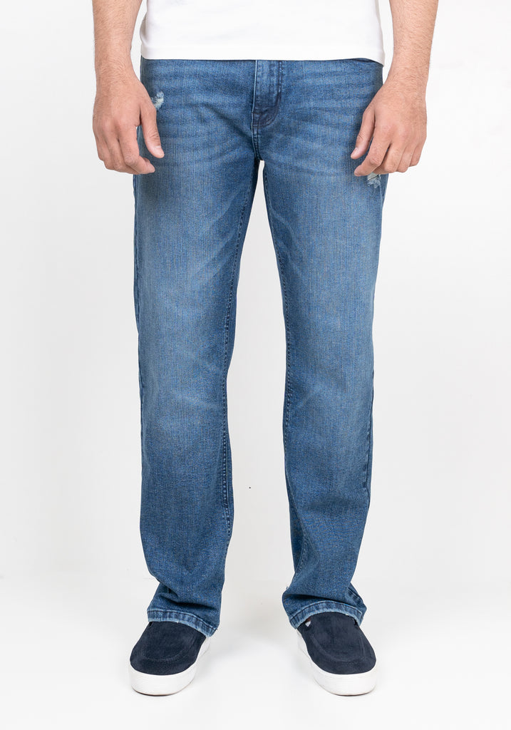 Dark Mid Wash Straight Fit Jeans