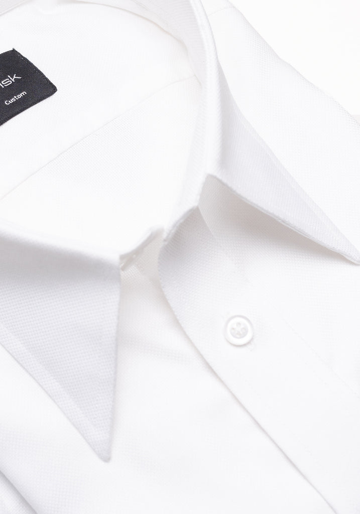 Egyptian Pearl White Royal Oxford Shirt - Classic Straight Collar