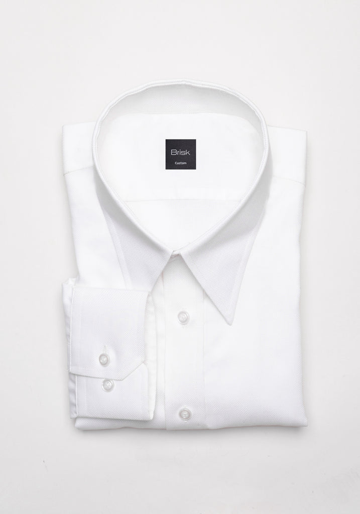 Egyptian Pearl White Royal Oxford Shirt - Classic Straight Collar