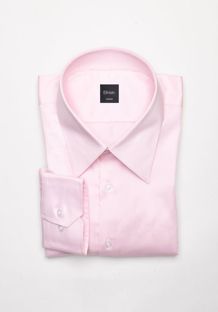 Egyptian Pink Twill Stretch Shirt - Classic Straight Collar