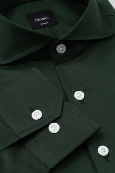 Emerald Green Easy-Care Sateen Shirt-1