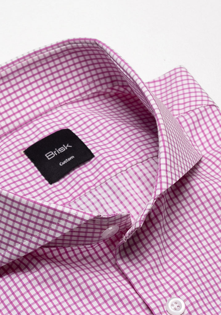 Fine Magenta Boxes Shirt - Wrinkle Resistant
