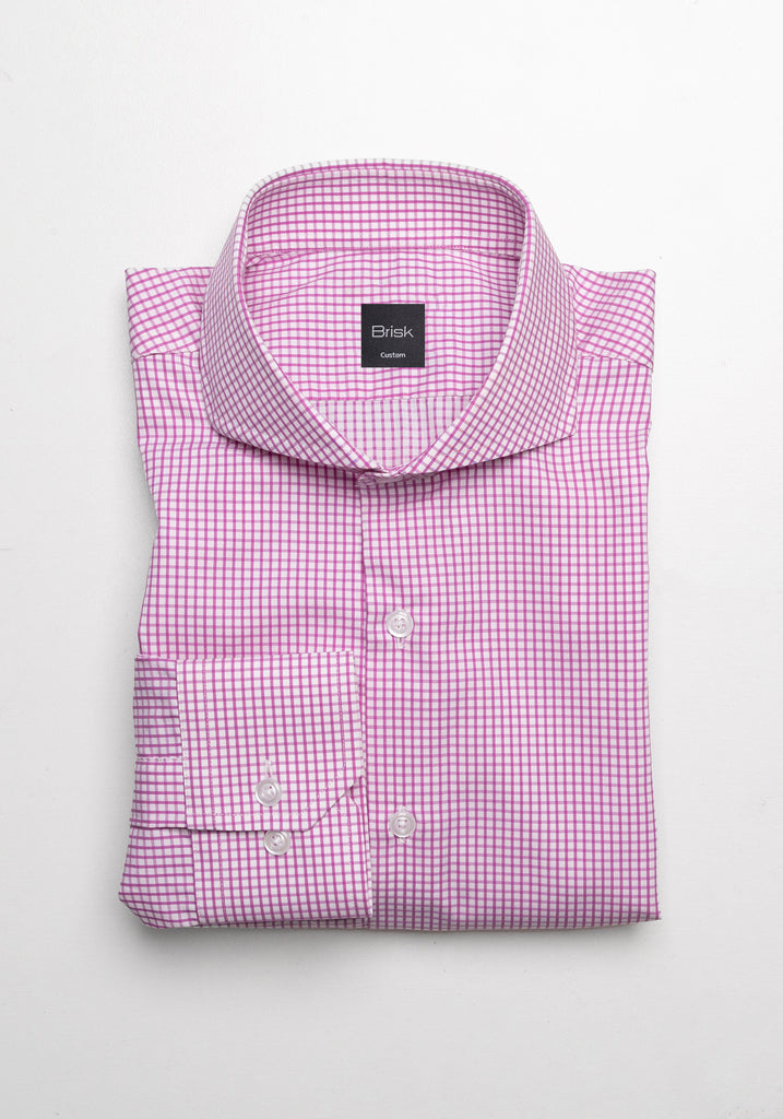 Fine Magenta Boxes Shirt - Wrinkle Resistant