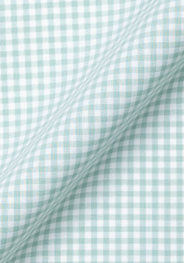 Fine Pastel Green Gingham Wrinkle-Resistant