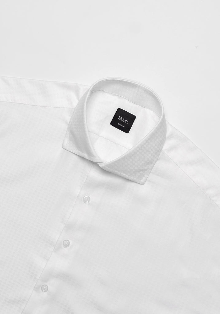 Fine White Diamond Jacquard Shirt-2