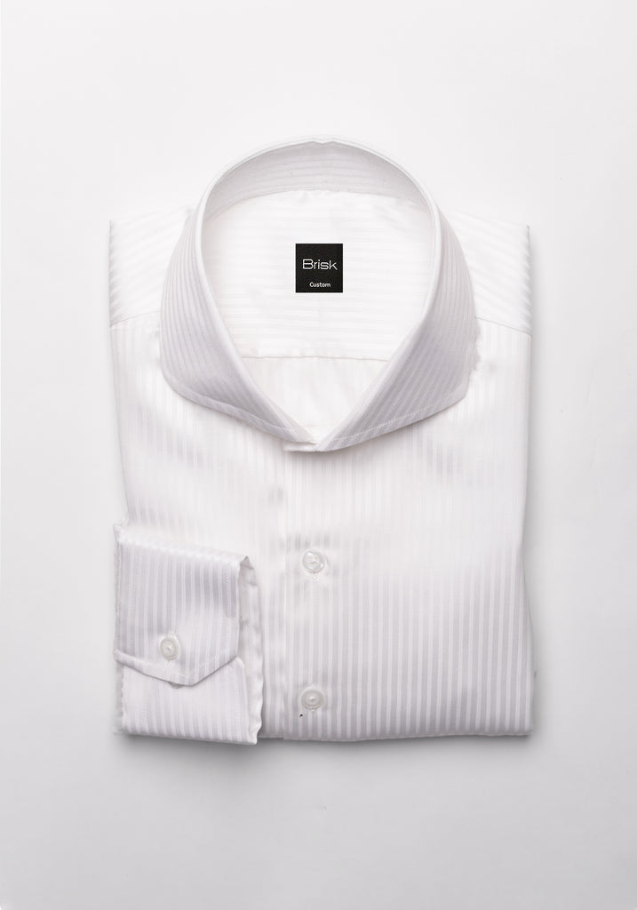 Fine White Glossy Stripes Shirt - Easy Care