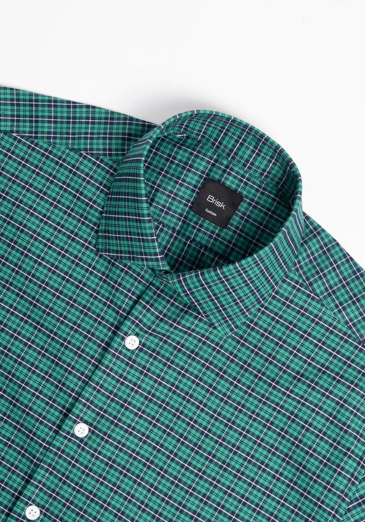 Green Blue Soft Brushed Tartan Shirt-2