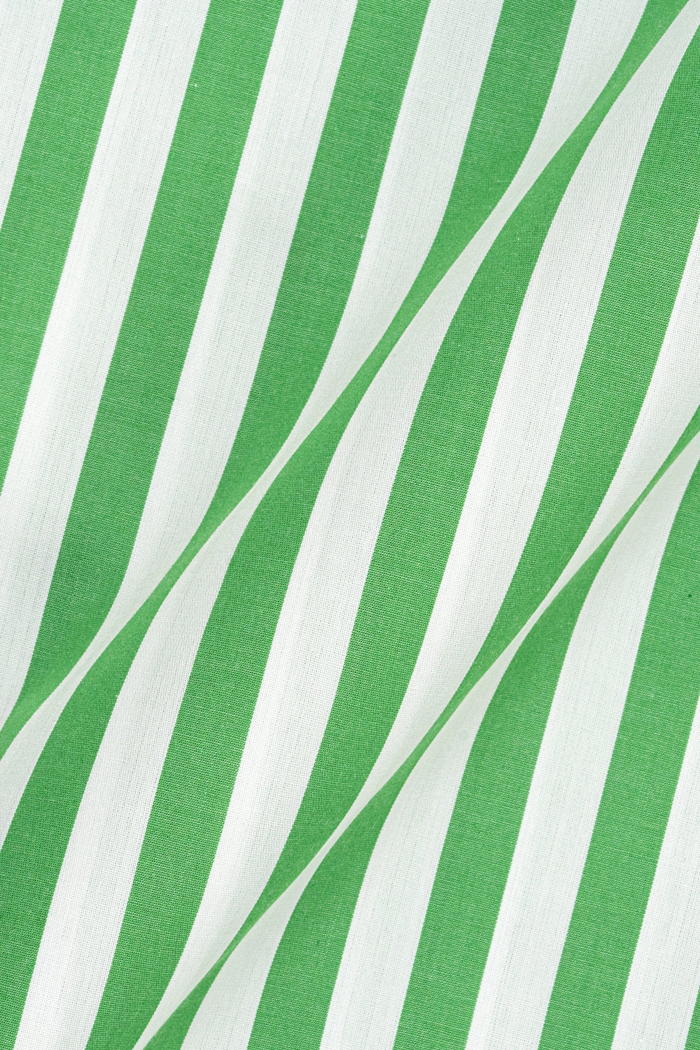 Green Bold Striped Pima Cotton