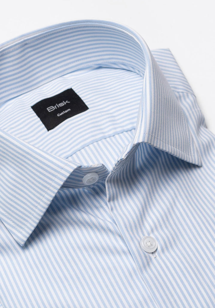 Ice Blue Narrow Stripes Shirt