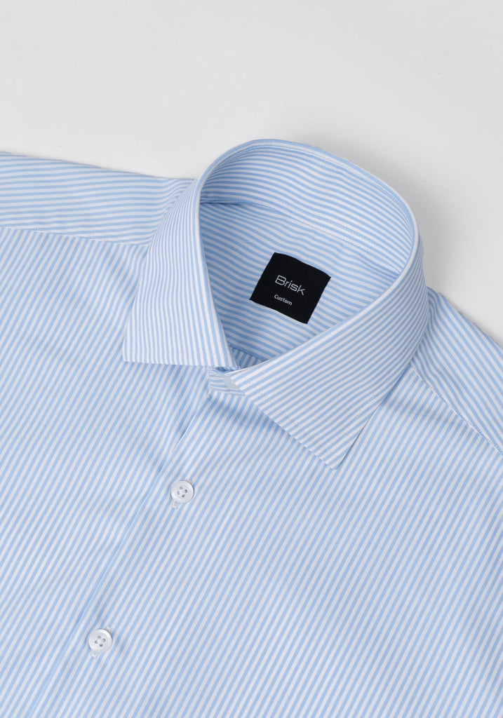 Ice Blue Narrow Stripes Shirt