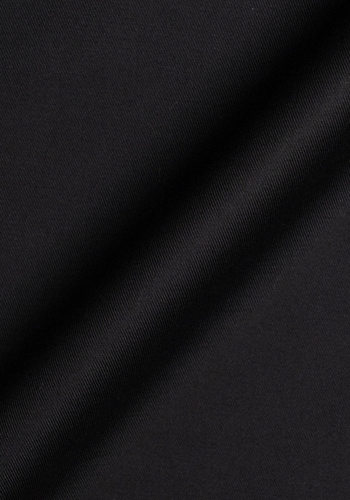 Jet Black Twill Pima Cotton Shirt - High Classic Collar With Pin