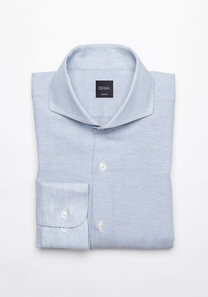 Light Blue Cotton-Linen Shirt