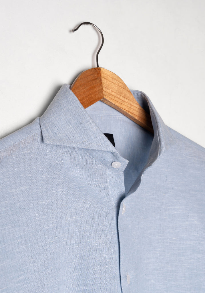 Light Blue Cotton-Linen Shirt
