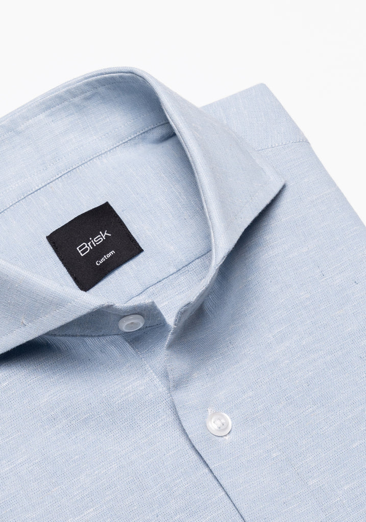 Light Blue Cotton-Linen Shirt