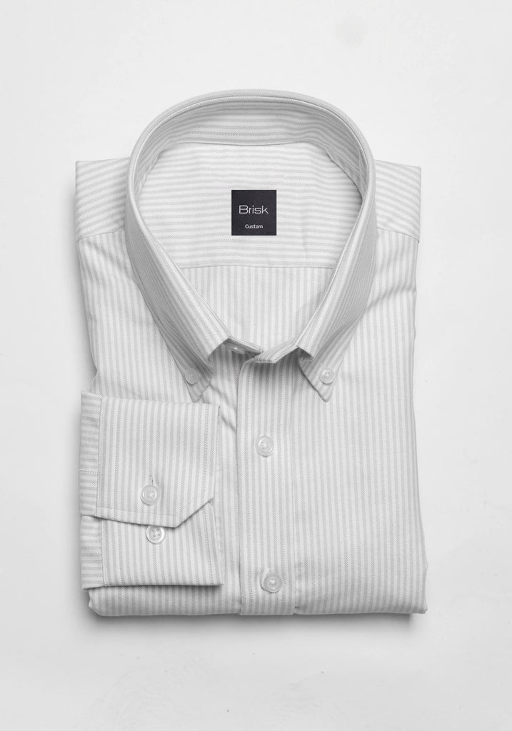 Light Grey Oxford Stripes Shirt
