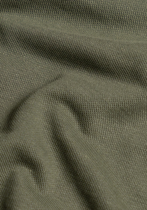 Military Green Feather Soft Piqué