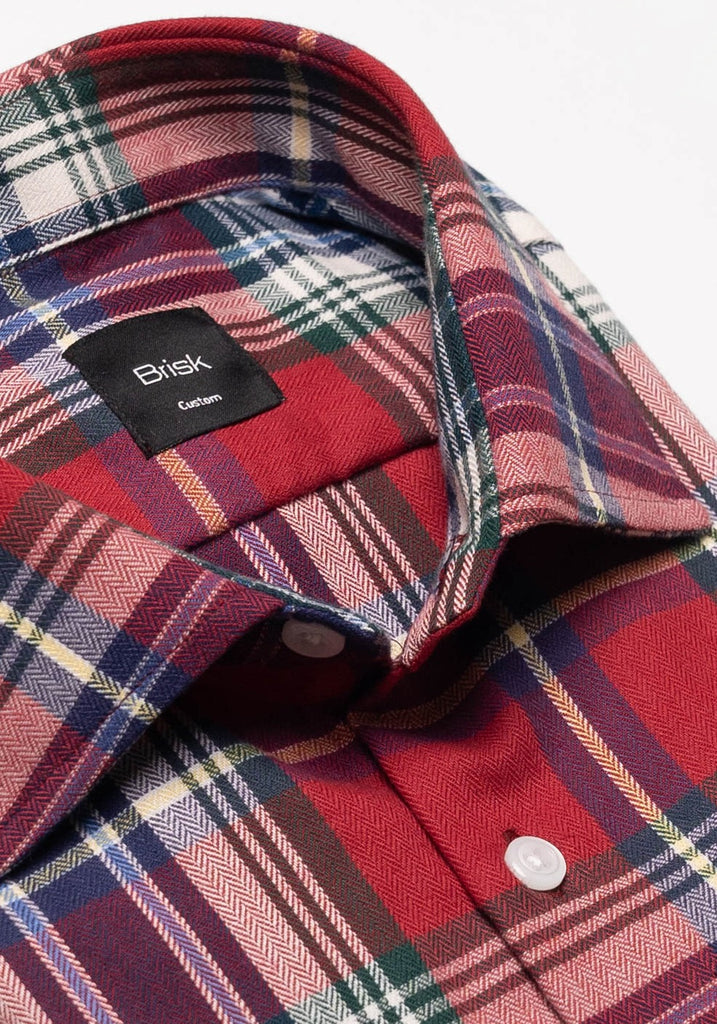 Multi Color Heavy Weight Herringbone Tartan Flannel Shirt- 1