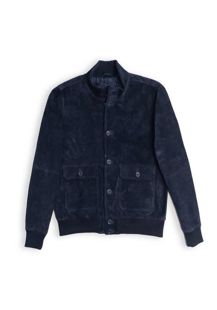 Navy Blue Suede Jacket
