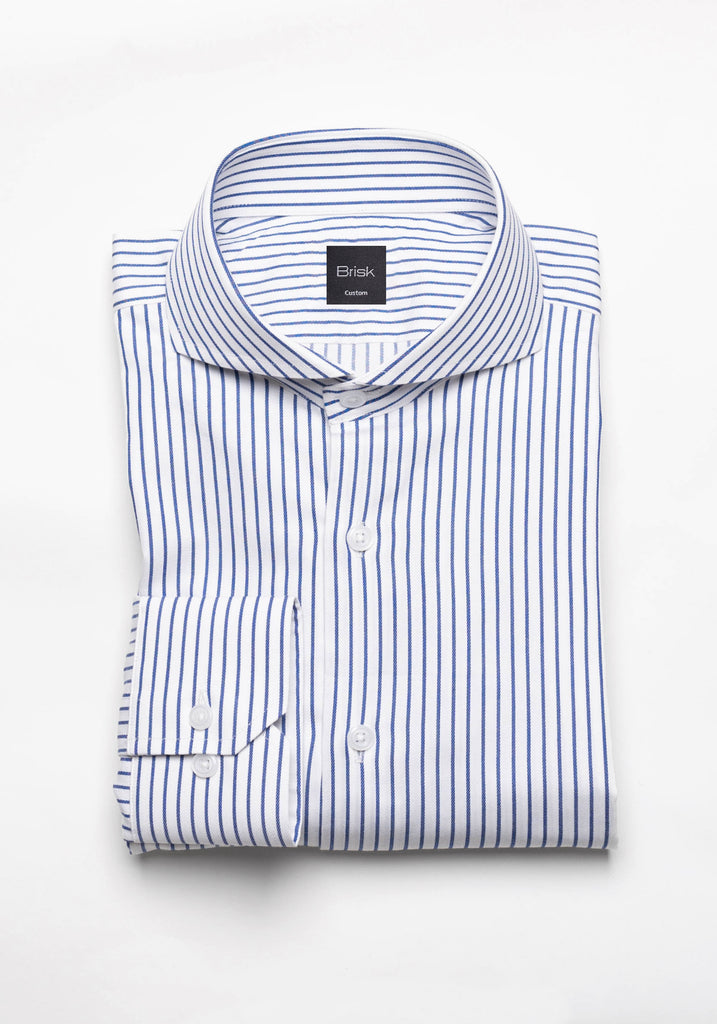 Navy Twill Pencil Stripes