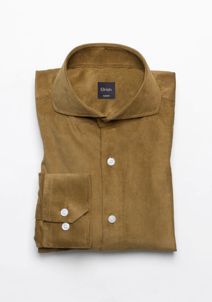 Olive Green Soft Corduroy Shirt