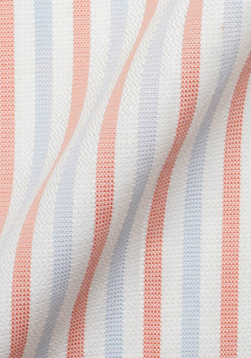 Pastel Orange Blue Dobby Stripes