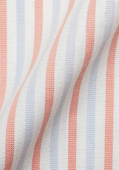 Pastel Orange Blue Dobby Stripes