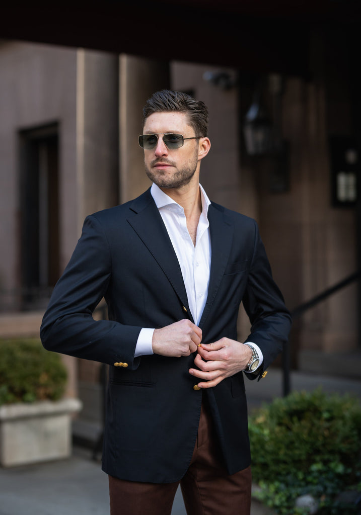 Pearl White Twill Pima Cotton Shirt - Cutaway Extreme Collar