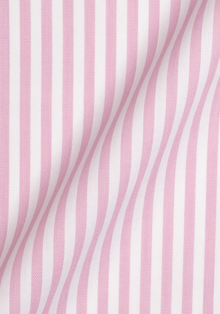 Pink Bengal Twill Stripes Pima Cotton - Wrinkle Resistant