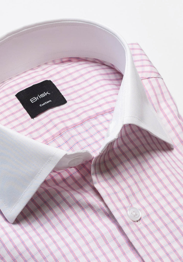 Pink Blue Structured Boxes Shirt