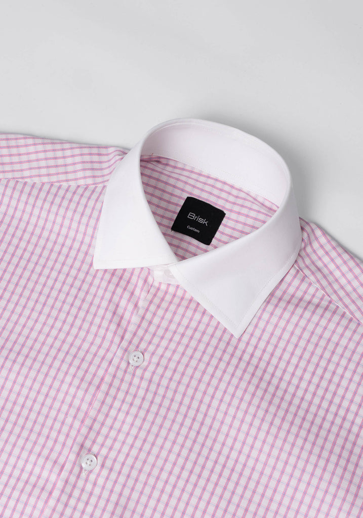 Pink Blue Structured Boxes Shirt