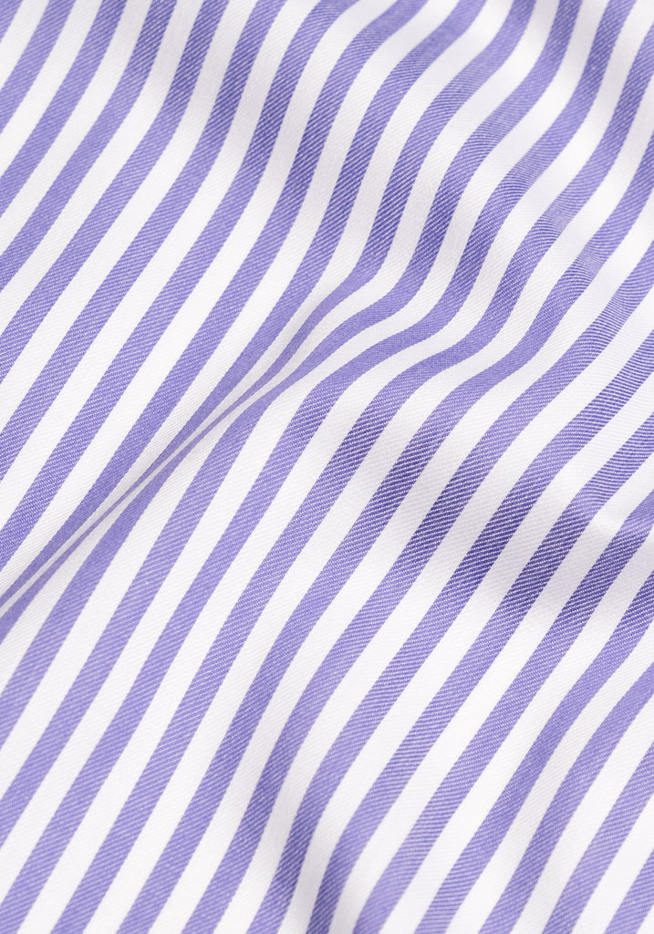 Purple Bengal Twill Stripes Pima Cotton - Wrinkle Resistant