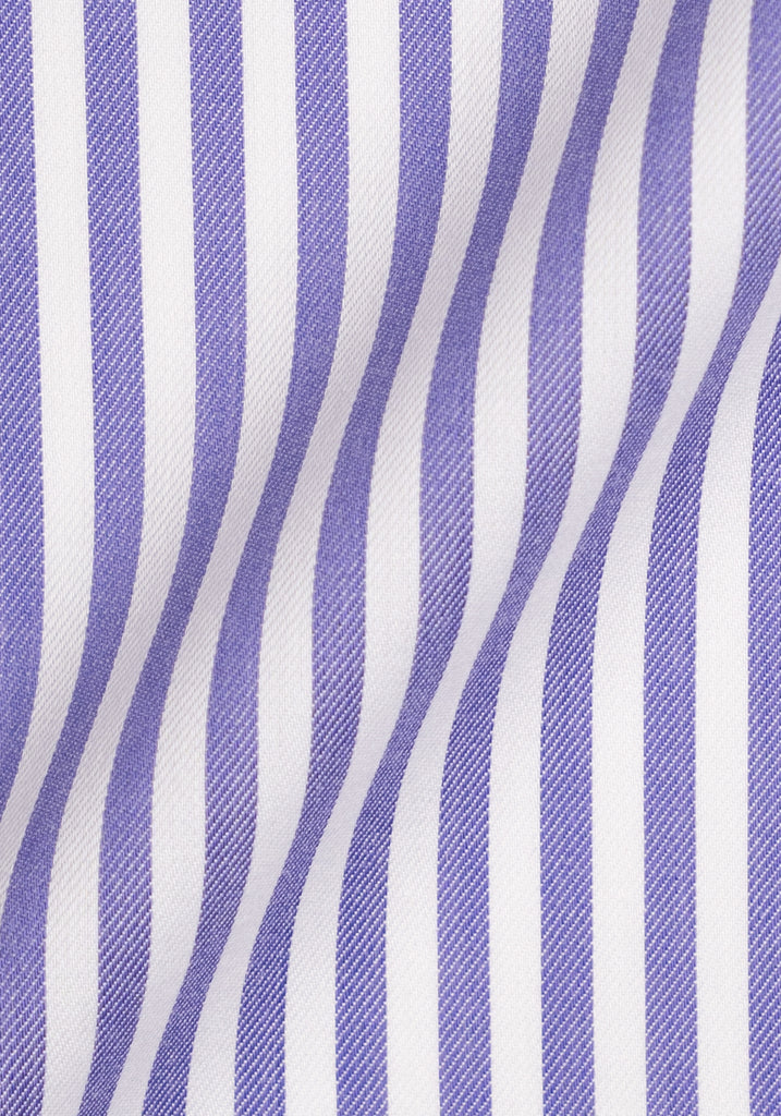 Purple Bengal Twill Stripes Pima Cotton - Wrinkle Resistant